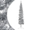 vidaXL - Kunstkerstboom - half - met - standaard - smal - 240 - cm - zilverkleurig