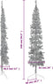 vidaXL - Kunstkerstboom - half - met - standaard - smal - 240 - cm - zilverkleurig