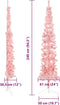 vidaXL - Kunstkerstboom - half - met - standaard - smal - 240 - cm - roze