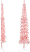 vidaXL - Kunstkerstboom - half - met - standaard - smal - 240 - cm - roze