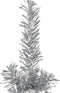 vidaXL - Kunstkerstboom - half - met - standaard - smal - 240 - cm - zilverkleurig