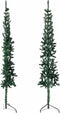 vidaXL - Kunstkerstboom - half - met - standaard - smal - 240 - cm - groen
