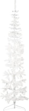 vidaXL - Kunstkerstboom - half - met - standaard - smal - 240 - cm - wit