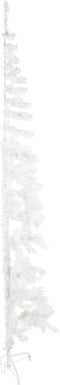 vidaXL - Kunstkerstboom - half - met - standaard - smal - 240 - cm - wit