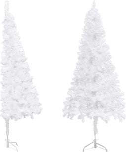 vidaXL - Kunstkerstboom - hoek - 180 - cm - PVC - wit