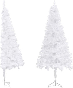 vidaXL - Kunstkerstboom - hoek - 210 - cm - PVC - wit