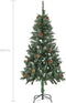 vidaXL - Kunstkerstboom - met - dennenappels - en - wit - glitter - 150 - cm