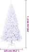 vidaXL - Kunstkerstboom - met - dikke - takken - 240 - cm - PVC - wit
