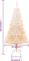 vidaXL - Kunstkerstboom - met - iriserende - uiteinden - 120 - cm - PVC - wit
