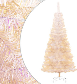vidaXL - Kunstkerstboom - met - iriserende - uiteinden - 210 - cm - PVC - wit