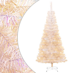 vidaXL - Kunstkerstboom - met - iriserende - uiteinden - 240 - cm - PVC - wit