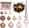 vidaXL - Kunstkerstboom - met - scharnieren - 150 - LED - en - kerstballen - 120 - cm