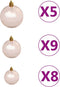 vidaXL - Kunstkerstboom - met - scharnieren - 150 - LED - en - kerstballen - 120 - cm