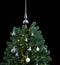 vidaXL - Kunstkerstboom - met - scharnieren - 300 - LED's - en - kerstballen - 210 - cm