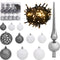vidaXL - Kunstkerstboom - met - scharnieren - 300 - LED's - en - kerstballen - 180 - cm