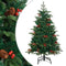 vidaXL - Kunstkerstboom - met - scharnieren - dennenappels - en - bessen - 150 - cm