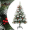 vidaXL - Kunstkerstboom - met - scharnieren - dennenappels - en - bessen - 120 - cm
