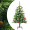 vidaXL - Kunstkerstboom - met - scharnieren - dennenappels - en - bessen - 150 - cm