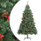 vidaXL - Kunstkerstboom - met - scharnieren - dennenappels - en - bessen - 180 - cm
