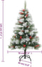 vidaXL - Kunstkerstboom - met - scharnieren - dennenappels - en - bessen - 120 - cm