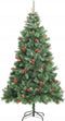 vidaXL - Kunstkerstboom - met - scharnieren - dennenappels - en - bessen - 180 - cm