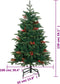 vidaXL - Kunstkerstboom - met - scharnieren - dennenappels - en - bessen - 150 - cm
