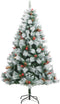 vidaXL - Kunstkerstboom - met - scharnieren - dennenappels - en - bessen - 240 - cm