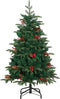 vidaXL - Kunstkerstboom - met - scharnieren - dennenappels - en - bessen - 150 - cm