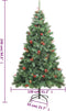 vidaXL - Kunstkerstboom - met - scharnieren - dennenappels - en - bessen - 240 - cm