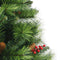 vidaXL - Kunstkerstboom - met - scharnieren - dennenappels - en - bessen - 150 - cm