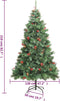 vidaXL - Kunstkerstboom - met - scharnieren - dennenappels - en - bessen - 210 - cm