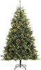 vidaXL - Kunstkerstboom - met - scharnieren - en - dennenappels - 180 - cm