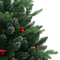 vidaXL - Kunstkerstboom - met - scharnieren - en - rode - bessen - 210 - cm
