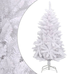 vidaXL - Kunstkerstboom - met - scharnieren - en - standaard - 150 - cm - wit