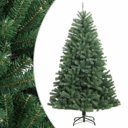 vidaXL - Kunstkerstboom - met - scharnieren - en - standaard - 180 - cm - groen