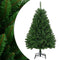 vidaXL - Kunstkerstboom - met - scharnieren - met - standaard - 120 - cm - groen