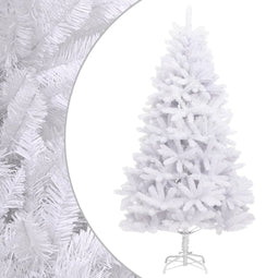 vidaXL - Kunstkerstboom - met - scharnieren - met - standaard - 240 - cm - wit