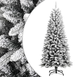vidaXL - Kunstkerstboom - met - sneeuw - 150 - cm - PVC - en - PE