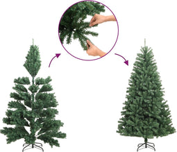 vidaXL - Kunstkerstboom - met - sneeuw - 240 - cm - groen