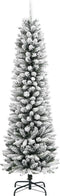 vidaXL - Kunstkerstboom - met - sneeuw - smal - 150 - cm - PVC - en - PE
