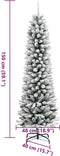 vidaXL - Kunstkerstboom - met - sneeuw - smal - 150 - cm - PVC - en - PE