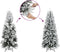 vidaXL - Kunstkerstboom - met - sneeuw - smal - 150 - cm - PVC - en - PE