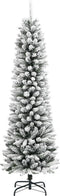 vidaXL - Kunstkerstboom - met - sneeuw - smal - 180 - cm - PVC - en - PE