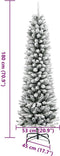 vidaXL - Kunstkerstboom - met - sneeuw - smal - 180 - cm - PVC - en - PE