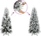 vidaXL - Kunstkerstboom - met - sneeuw - smal - 180 - cm - PVC - en - PE