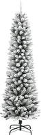 vidaXL - Kunstkerstboom - met - sneeuw - smal - 240 - cm - PVC - en - PE