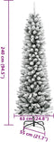 vidaXL - Kunstkerstboom - met - sneeuw - smal - 240 - cm - PVC - en - PE