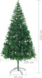 vidaXL - Kunstkerstboom - met - stalen - standaard - 910 - takken - 210 - cm