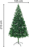 vidaXL - Kunstkerstboom - met - stalen - standaard - 910 - takken - 210 - cm