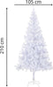 vidaXL - Kunstkerstboom - met - stalen - standaard - 910 - takken - 210 - cm